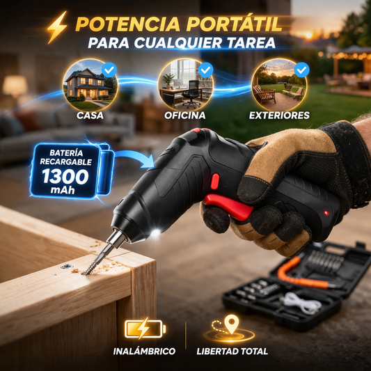 Destornillador inalambrico portatil recargable